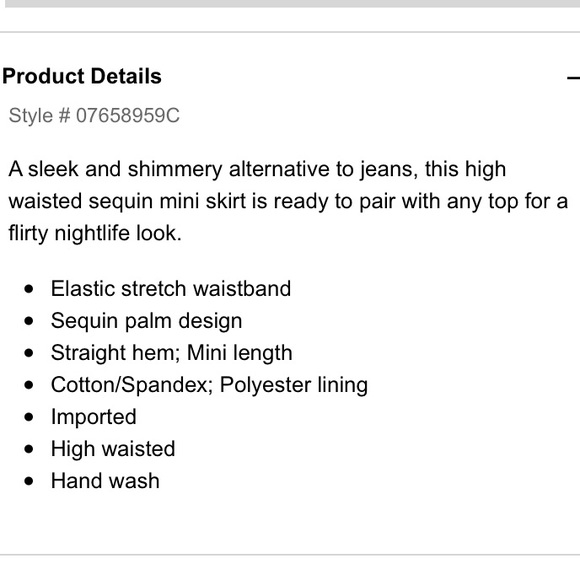 🌸Express High-Waisted Sequin Palm Mini Skirt - Picture 4 of 8